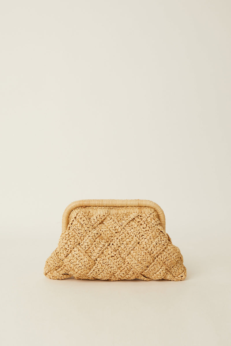 BTB LOS ANGELES GIGI FRAMED CLUTCH IN NATURAL