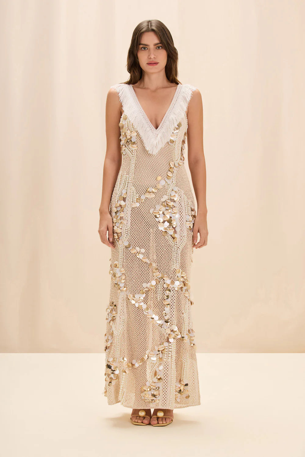 SEASHELL EMBROIDERY GOWN