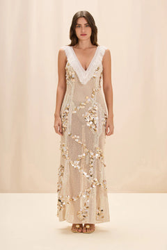 SEASHELL EMBROIDERY GOWN