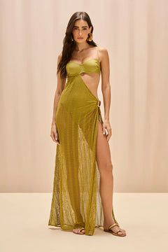 WAVE MESH CUT OUT BEACH DRESS