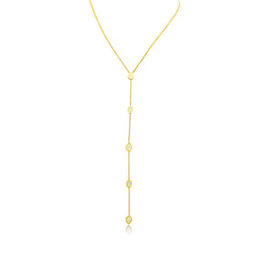 PEAR AND OVAL PEAR SHAPED DIAMOND LARIAT NECKLACE