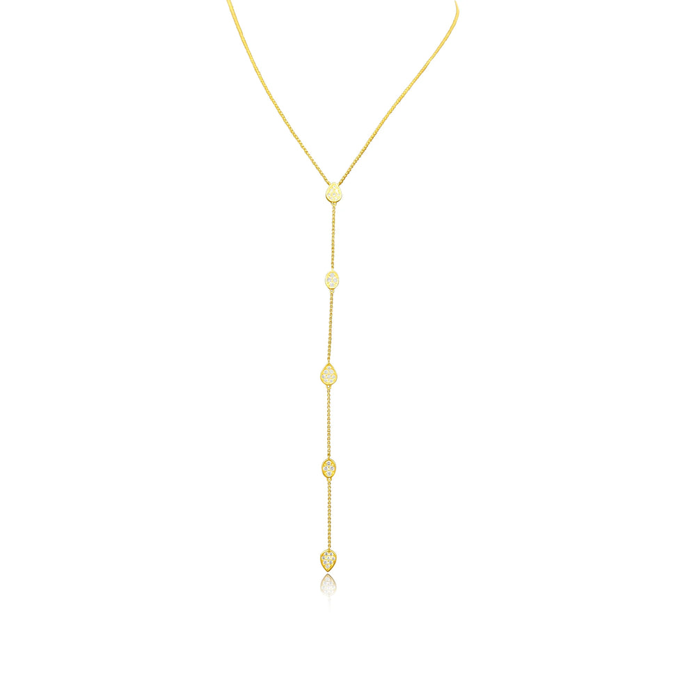 PEAR AND OVAL PEAR SHAPED DIAMOND LARIAT NECKLACE