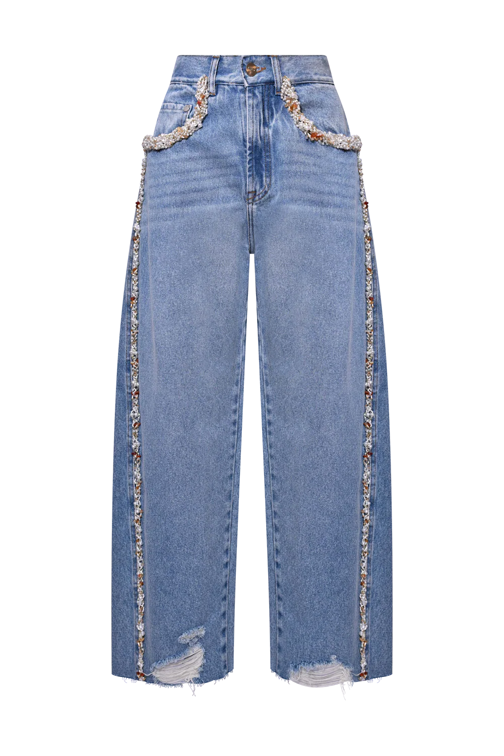 BEADED DENIM PANT