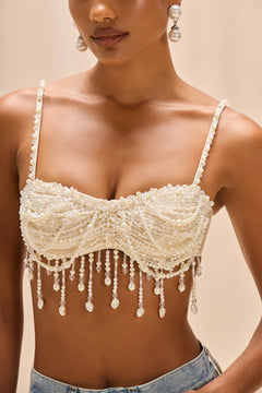 PEARL DUST EMBROIDERY BRA TOP