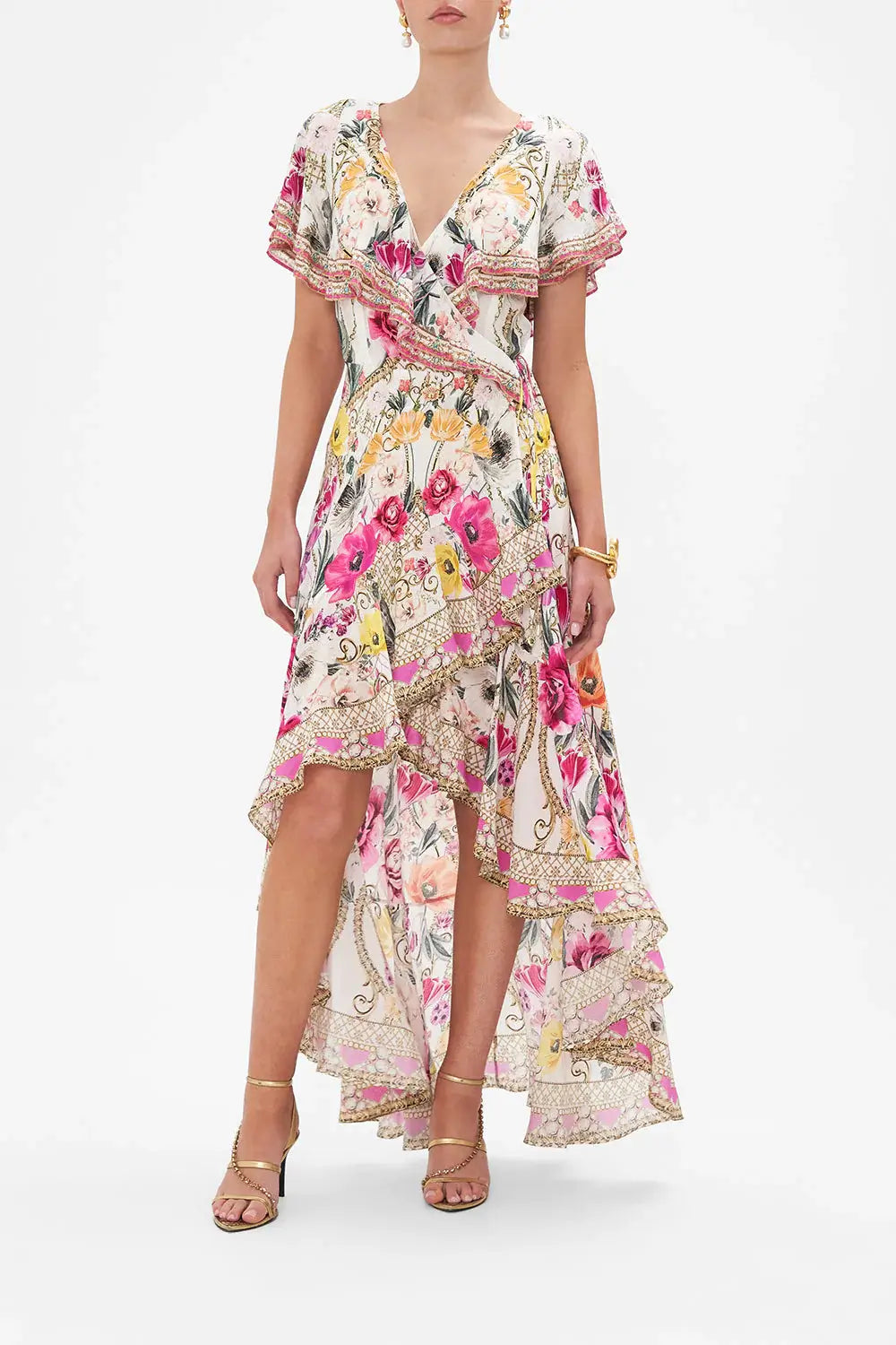 Camilla frill sleeve long dress best sale