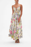 CAMILLA LONG DRESS W/ TIE FRONT IN AMALFI AMORE