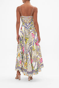CAMILLA LONG DRESS W/ TIE FRONT IN AMALFI AMORE