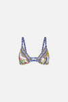 CAMILLA SOFT UNDERWIRE BRA BIKINI WITH BUTTON DETAIL IN AMALFI AMORE