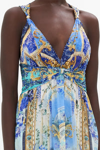 CAMILLA T BACK GATHERED PANEL DRESS IN VIEWS OF VESUVIUS