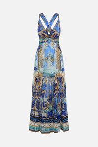 CAMILLA T BACK GATHERED PANEL DRESS IN VIEWS OF VESUVIUS