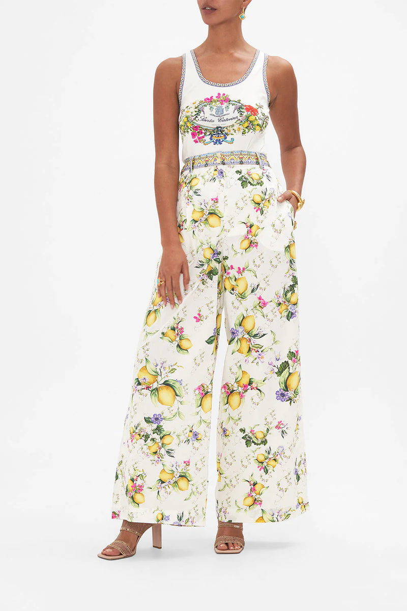 CAMILLA WIDE LEG WAISTED PANT IN CATERINA SPRITZ