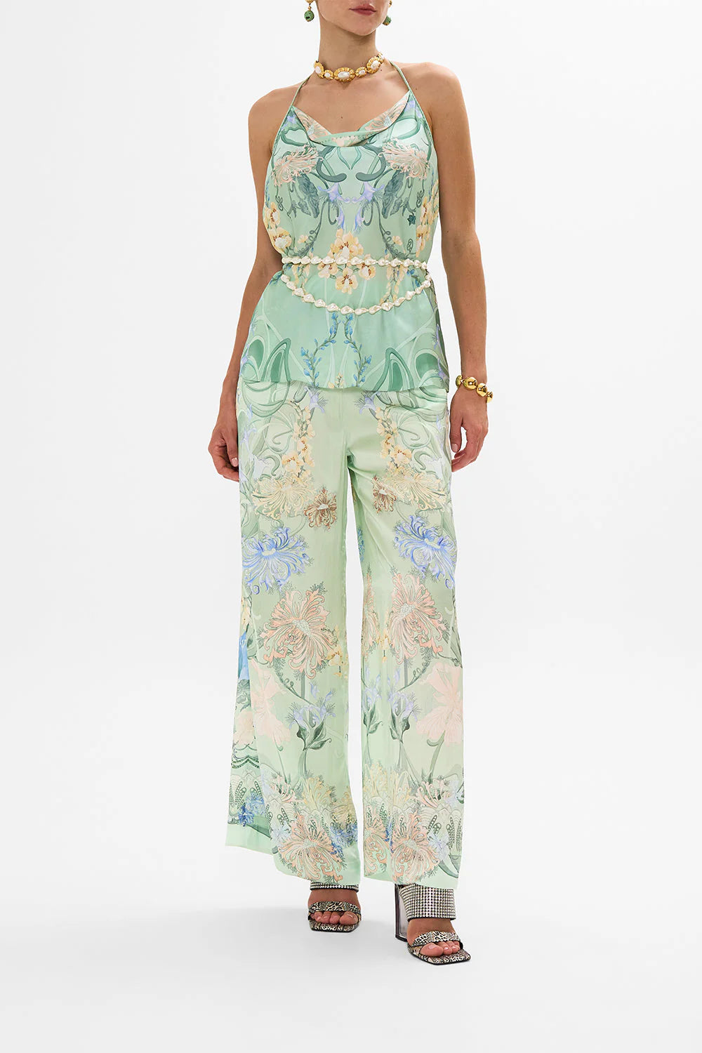 CAMILLA WIDE LEG WAISTED PANT IN DREAMING IN DUTCH