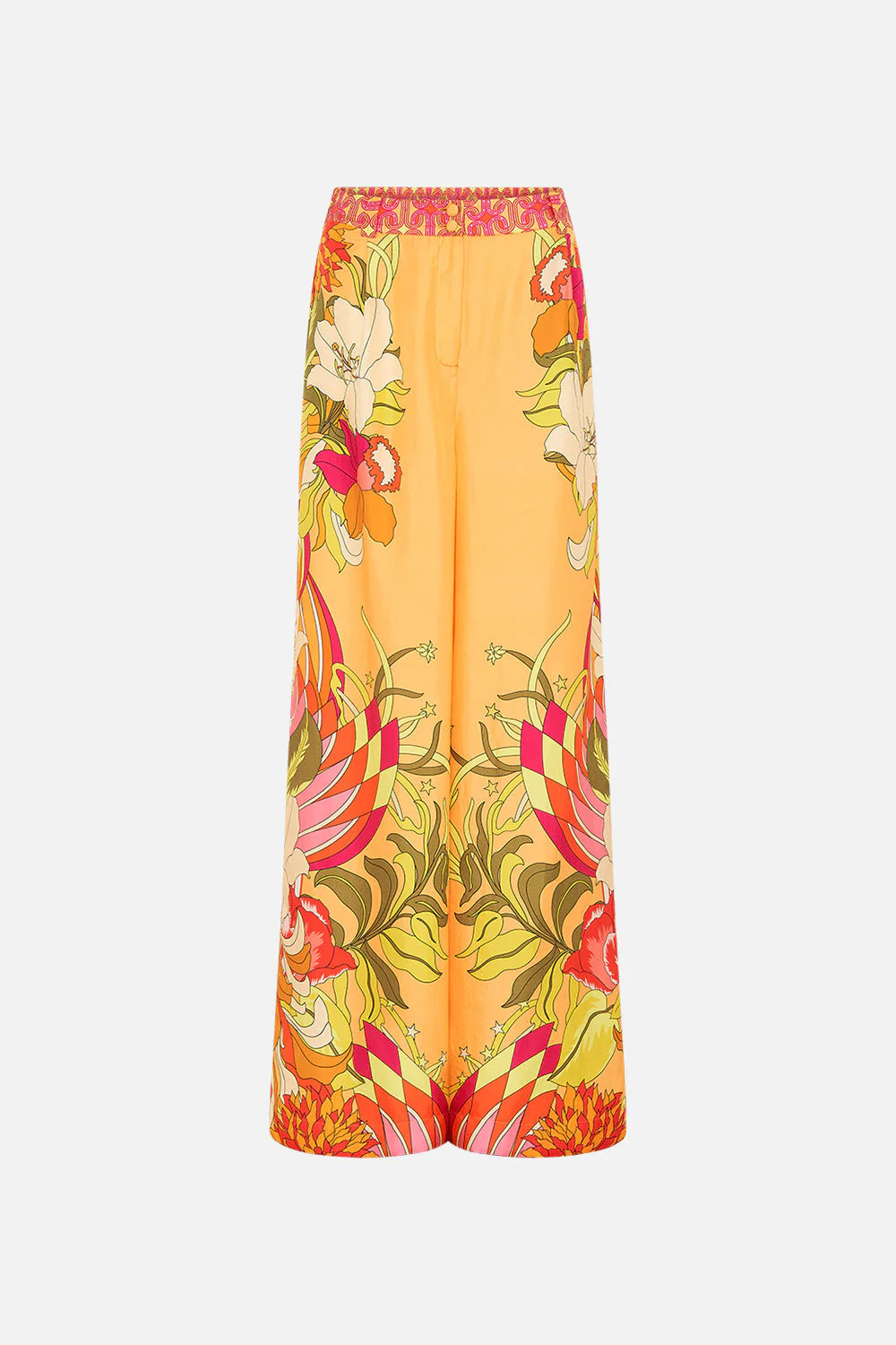 CAMILLA WIDE LEG WAISTED PANT IN THE FLOWER CHILD SOCIETY