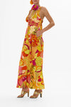 CAMILLA HALTERNECK JUMPSUIT WITH TIE NECK IN THE FLOWER CHILD SOCIETY