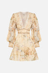 CAMILLA BUTTON FRONT FRILL DRESS IN ADORNED IN ANTIQUITY