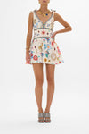 CAMILLA TIE SHOULDER SHORT DRESS IN LIVING IN COLOUR