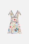 CAMILLA TIE SHOULDER SHORT DRESS IN LIVING IN COLOUR