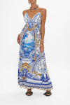 CAMILLA BRALETTE DETAIL DRESS IN AZUL ADVENTURES