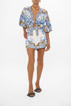 CAMILLA TUCK FRONT SHORT IN AZUL ADVENTURES