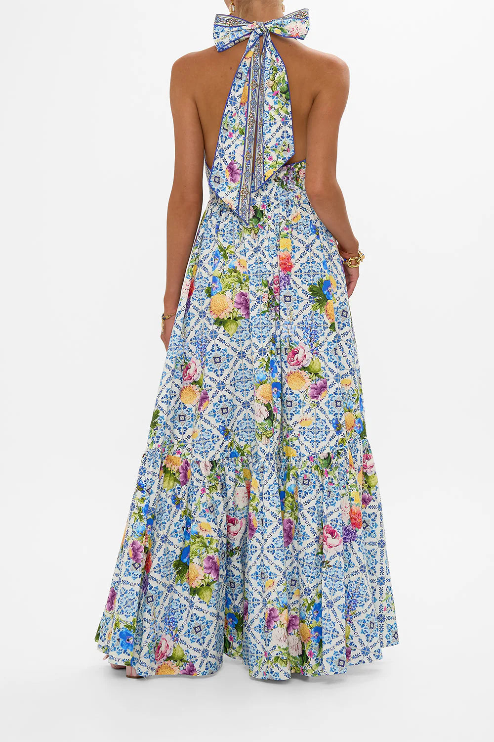 RUFFLE HEM HALTER DRESS