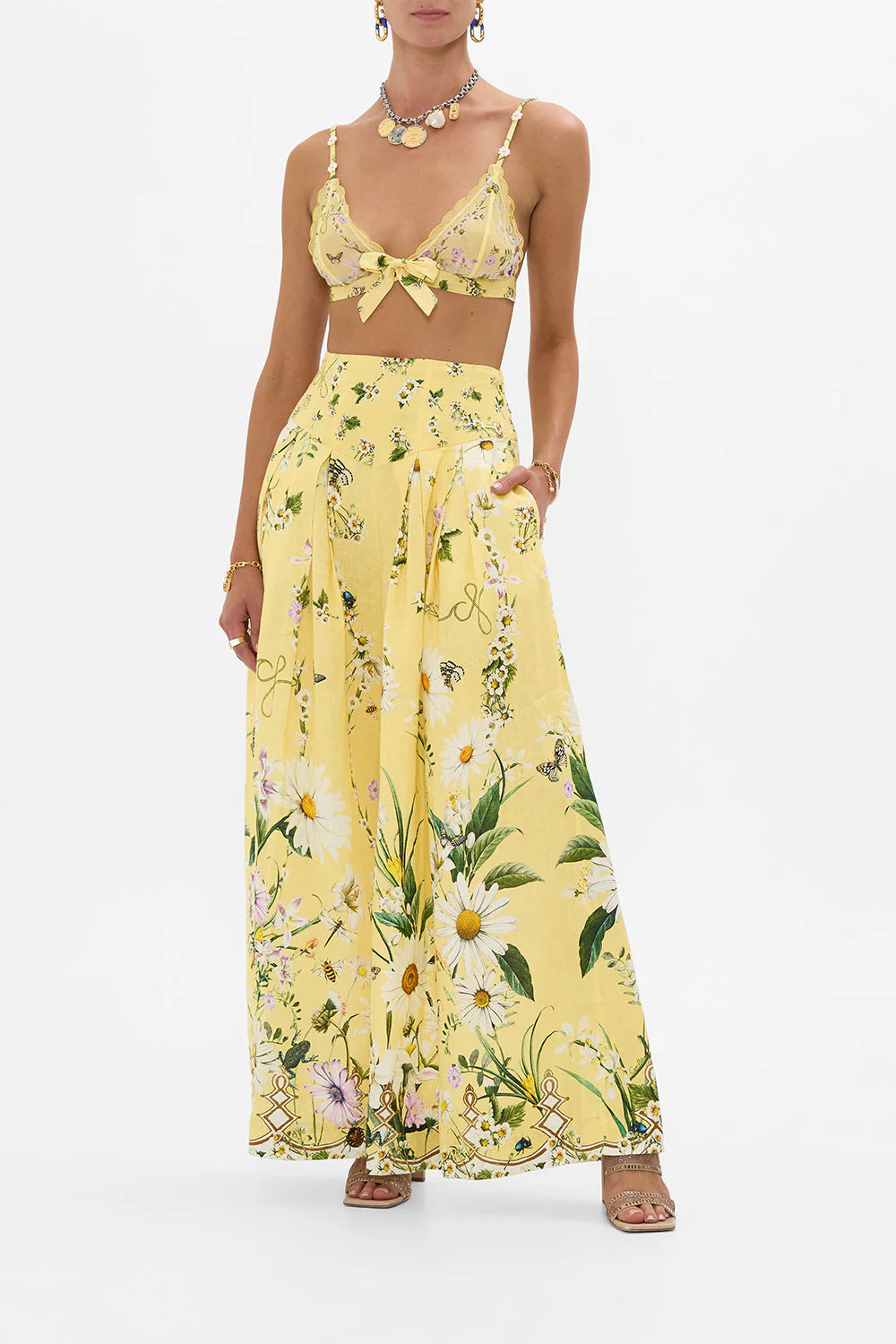 CORSET WAIST WIDE LEG PANT