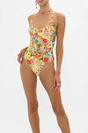 SCOOP NECK ONE PIECE WITH BUTTONS