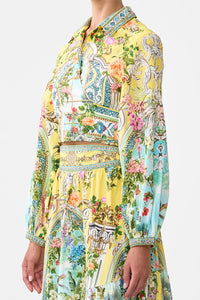 CROPPED WRAP SHIRT