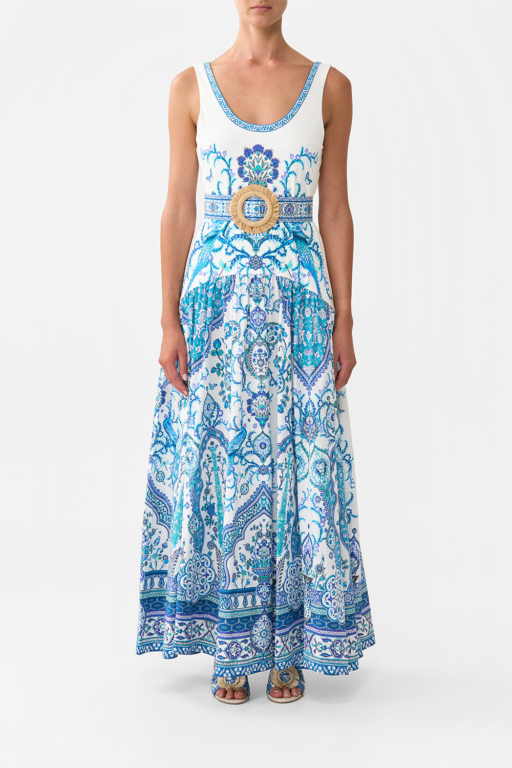 JERSEY TANK DRESS WITH CONTRAST SKIRT