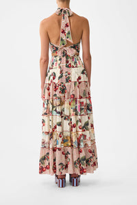 SHIRRED WAIST TIERED CIRCLE SKIRT