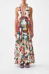RUFFLE HEM HALTER DRESS