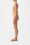 REVERSIBLE GATHERED TAB HALTER BIKINI SET