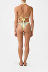REVERSIBLE GATHERED TAB HALTER BIKINI SET