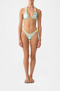REVERSIBLE GATHERED TAB HALTER BIKINI SET