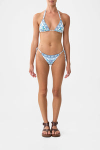 TRI BIKINI SET WITH TIE SIDES AND RING TRIMS