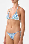 TRI BIKINI SET WITH TIE SIDES AND RING TRIMS