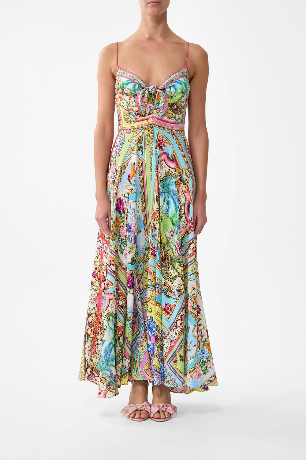 LONG DRESS WITH TIE FRONT – Big Drop NYC