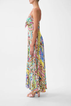 LONG DRESS WITH TIE FRONT