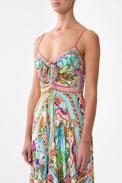 LONG DRESS WITH TIE FRONT