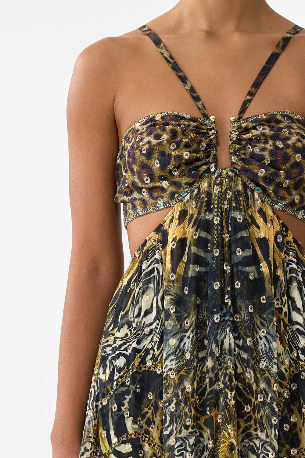 GATHERED CUT OUT DRESS