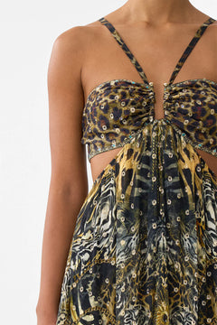 GATHERED CUT OUT DRESS