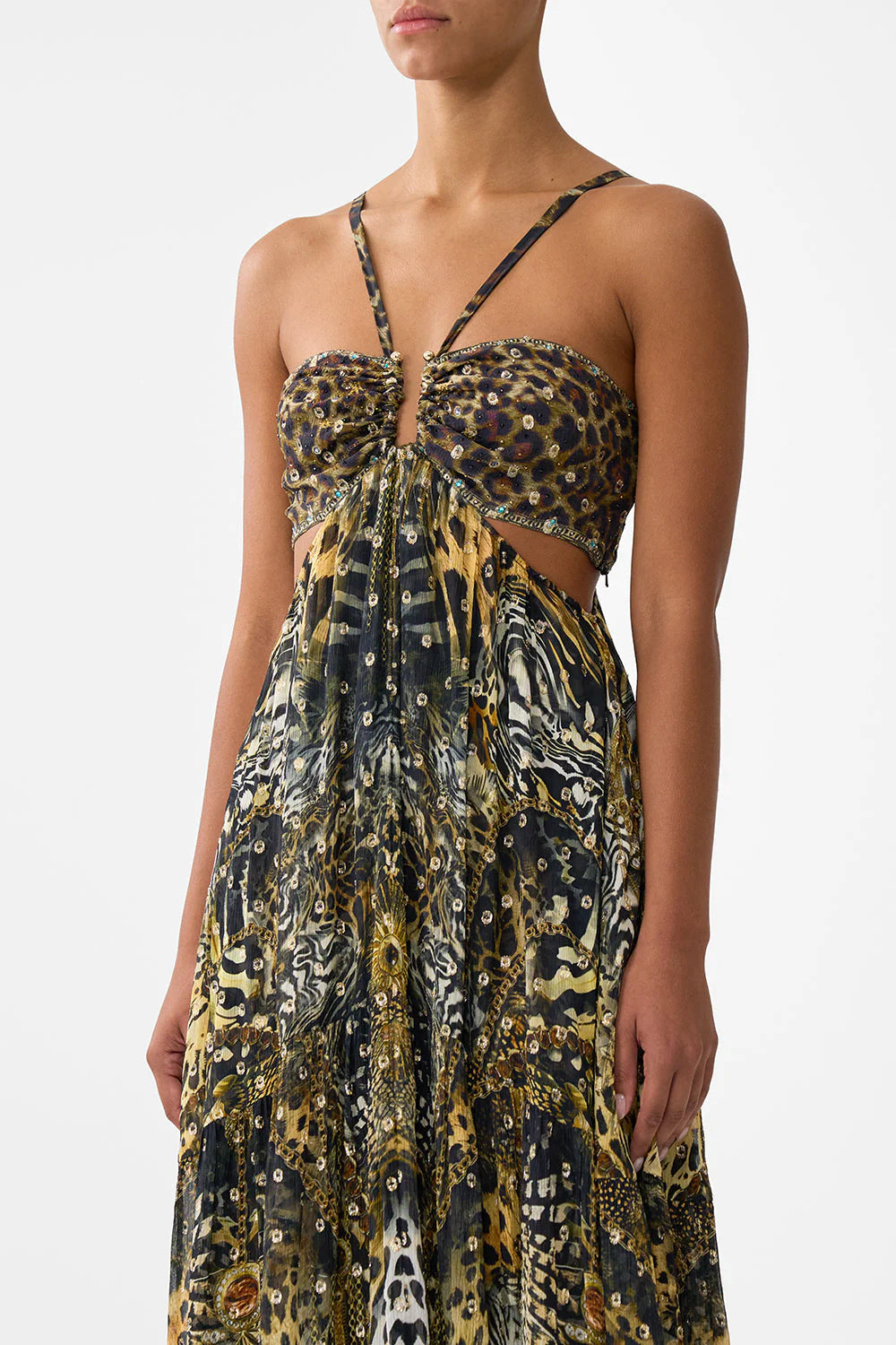 GATHERED CUT OUT DRESS