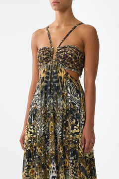 GATHERED CUT OUT DRESS