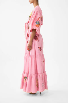 TIE FRONT PUFF SLEEVE TOP