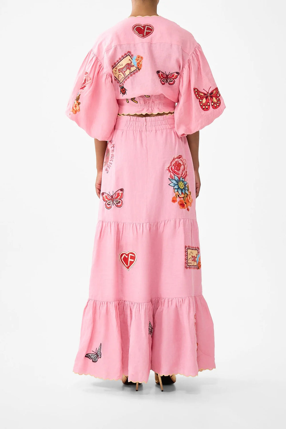 TIE FRONT PUFF SLEEVE TOP