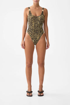 CRINKLE STRETCH SCOOP NECK ONE PIECE