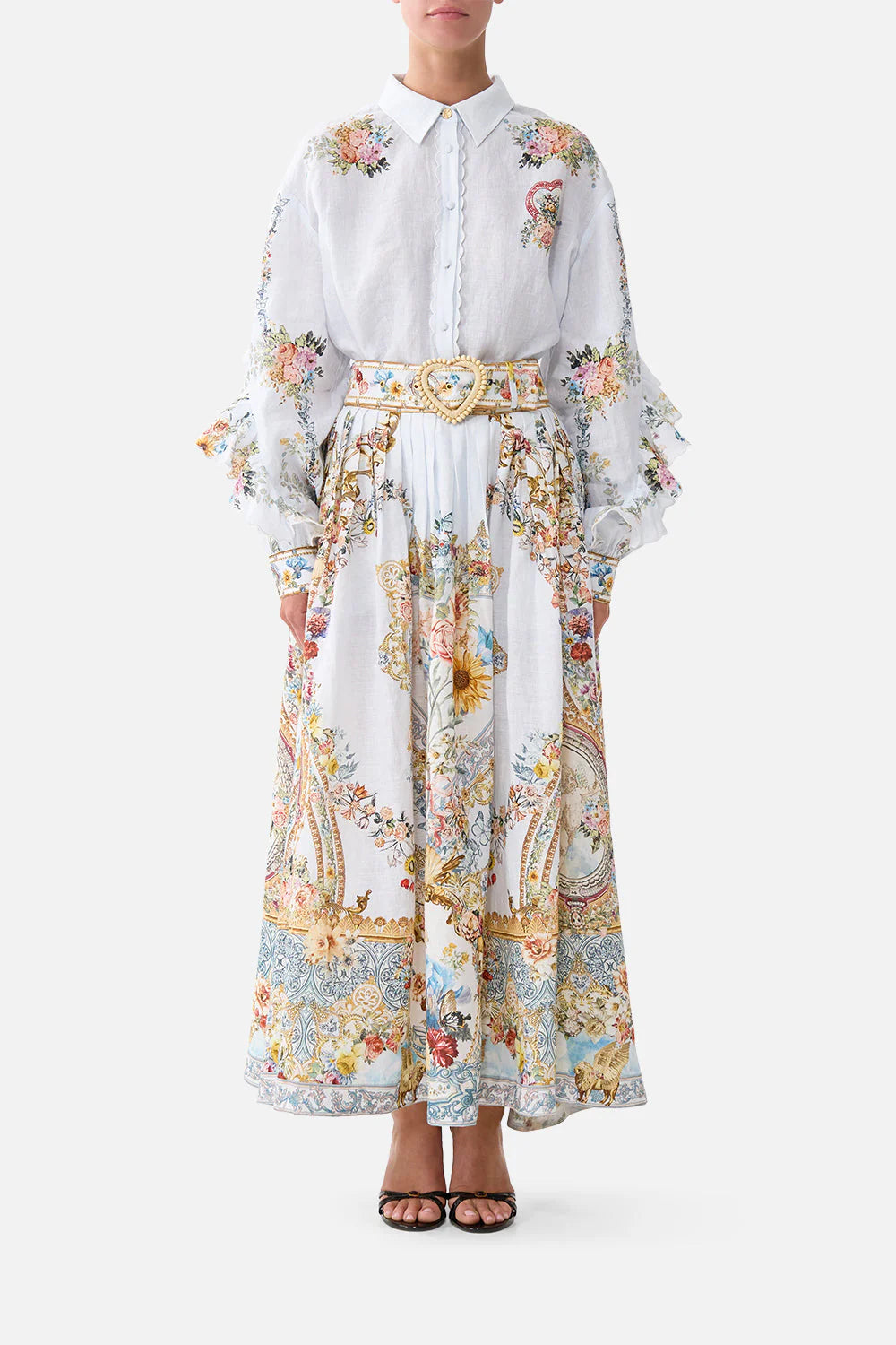 BUTTON SHIRT WITH FRILL DETAIL