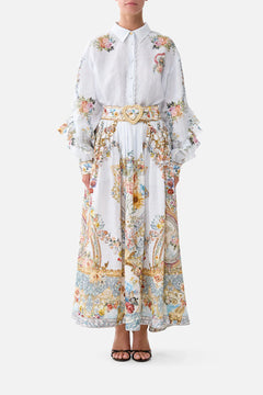 BUTTON SHIRT WITH FRILL DETAIL