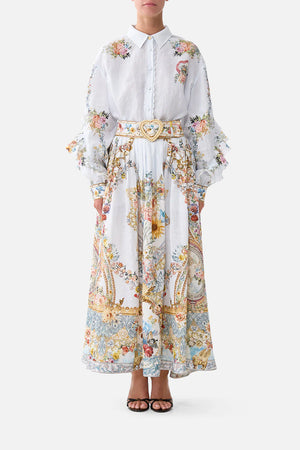 BUTTON SHIRT WITH FRILL DETAIL