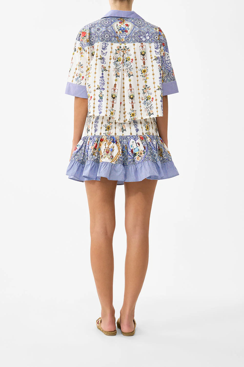 SHORT SHIRRED SKIRT