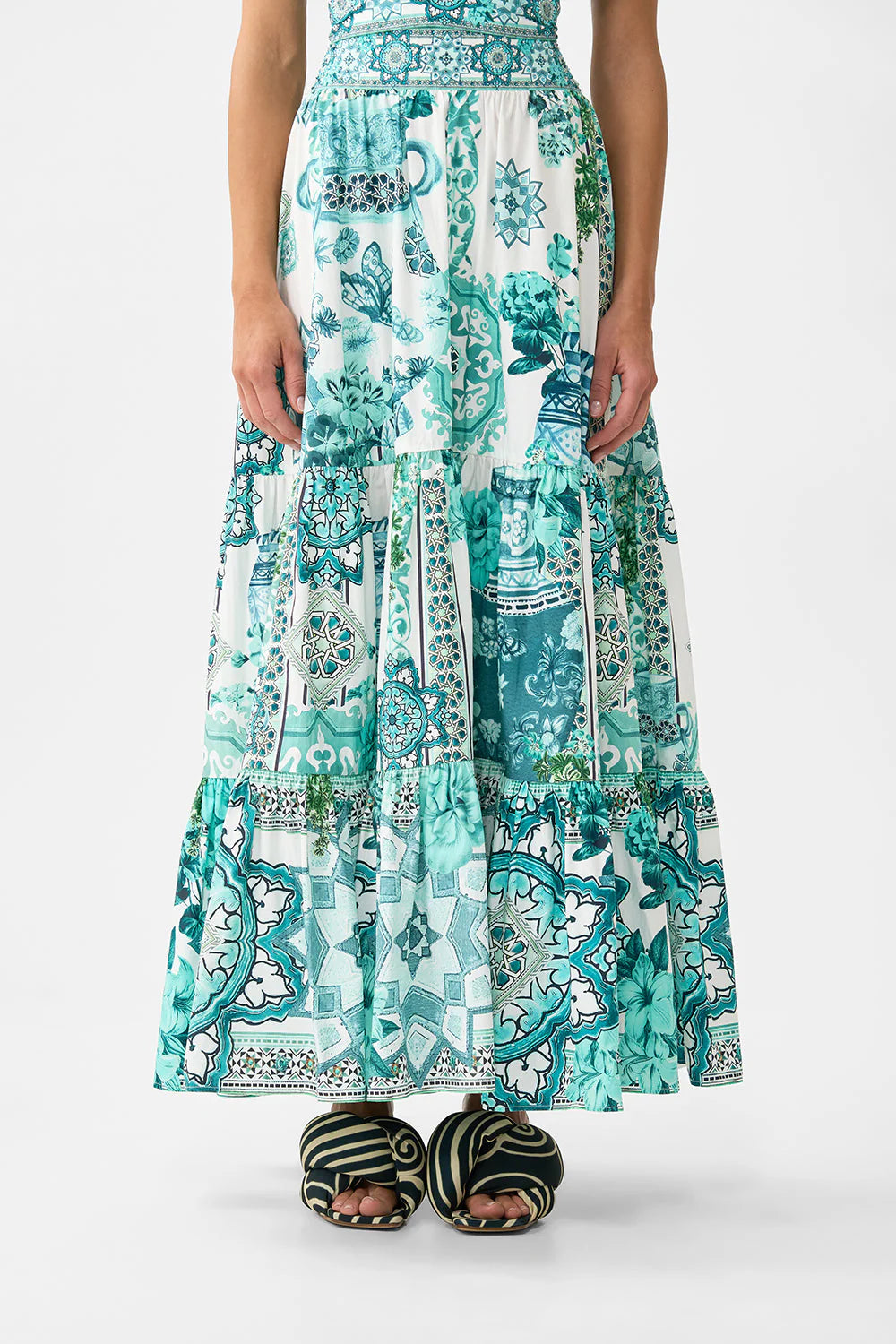 HIGH WAISTED TIERED SKIRT